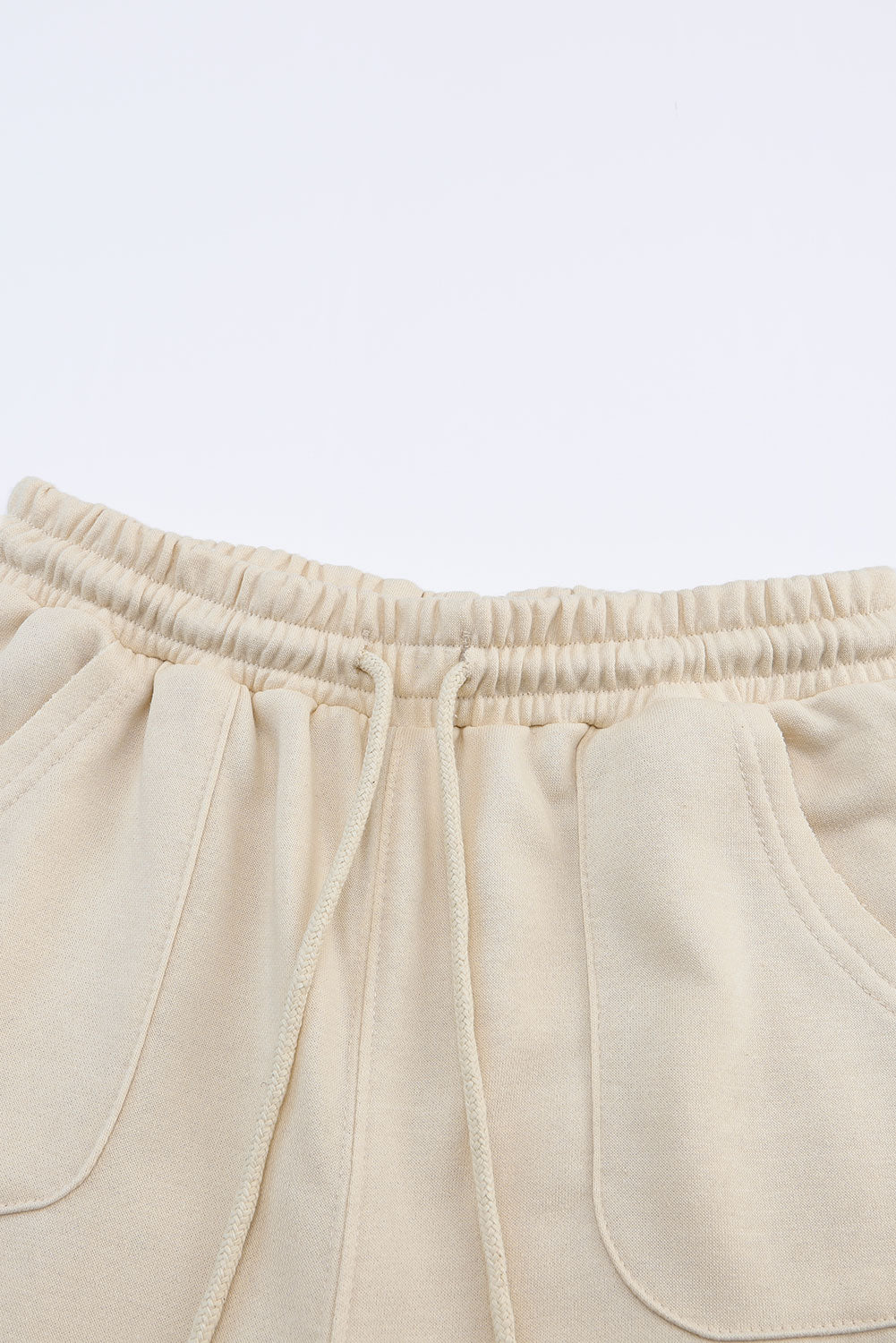 Apricot Mineral Washed  Drawstring Retro Wide Leg Pants