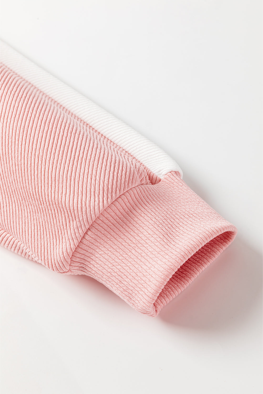 Pink Ribbed Oversized Sweatshirt