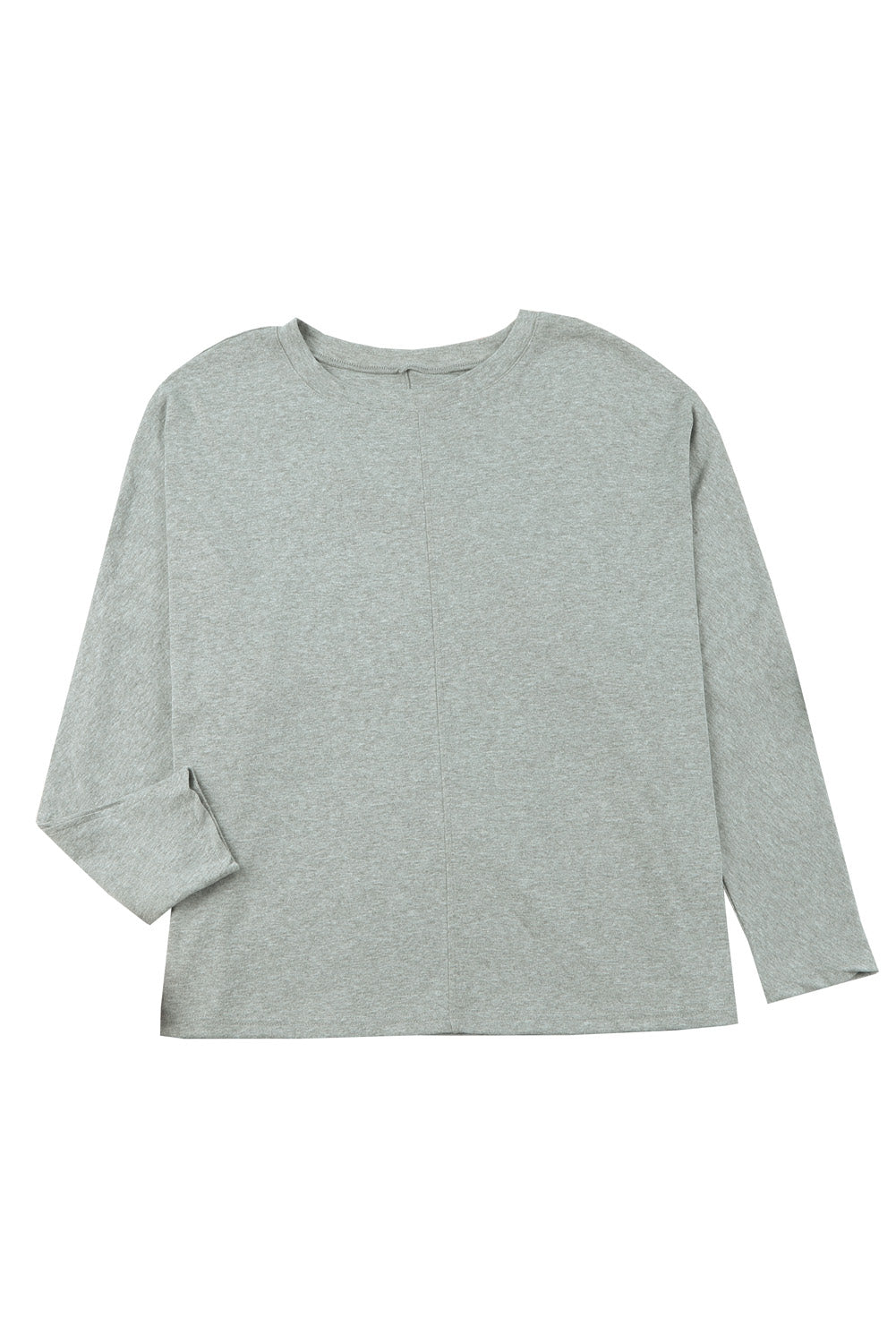 Gray Solid Color Patchwork Long Sleeve Top