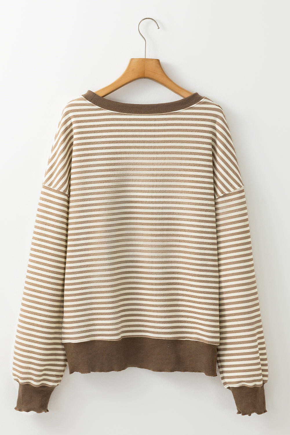 Brown Stripe Loose Drop Top