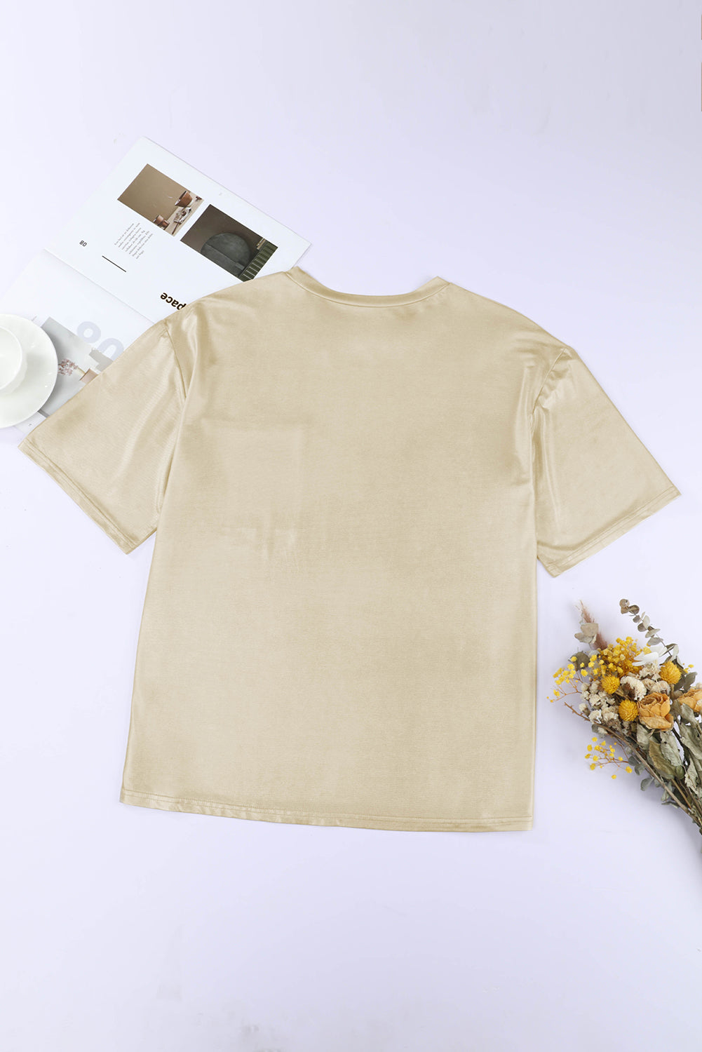 Apricot Chest Pocket Loose Fit T Shirt