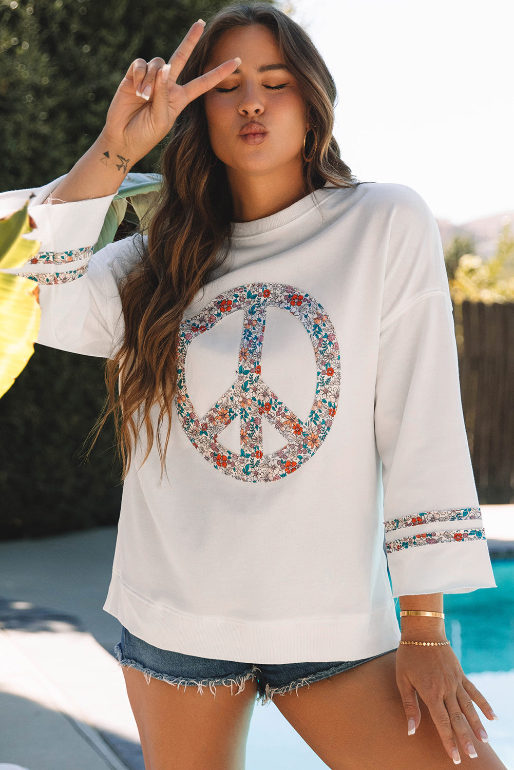 Floral Peace Drop Top