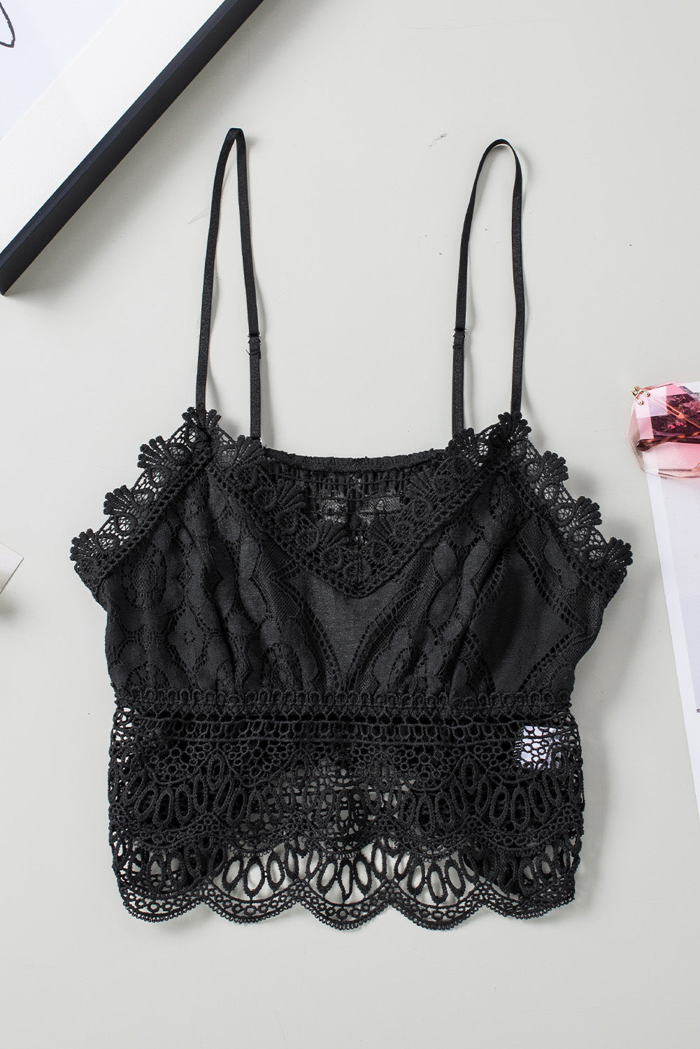 Black Lace Bralette Crop Top