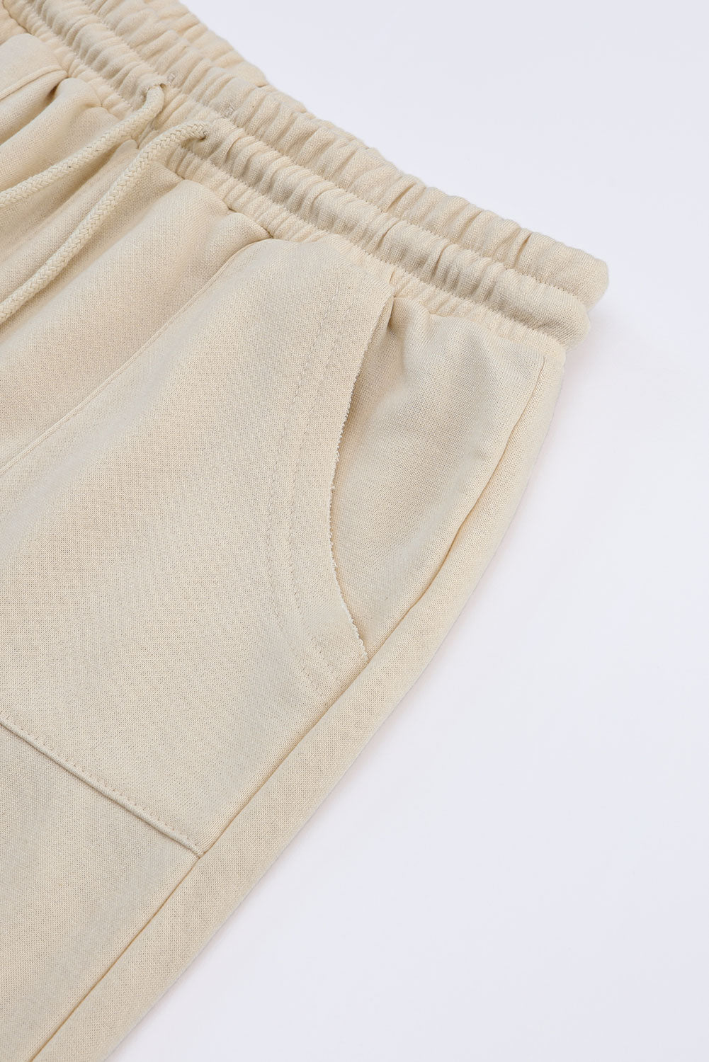 Apricot Mineral Washed  Drawstring Retro Wide Leg Pants