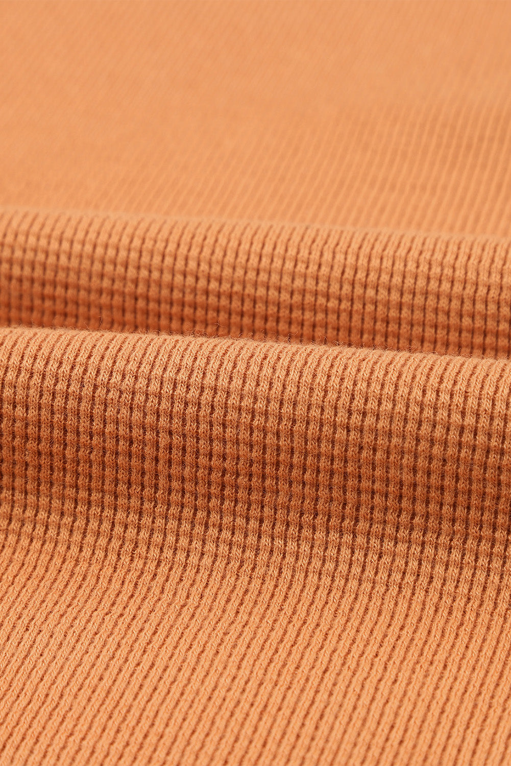 Orange Waffle Knit Henley Top