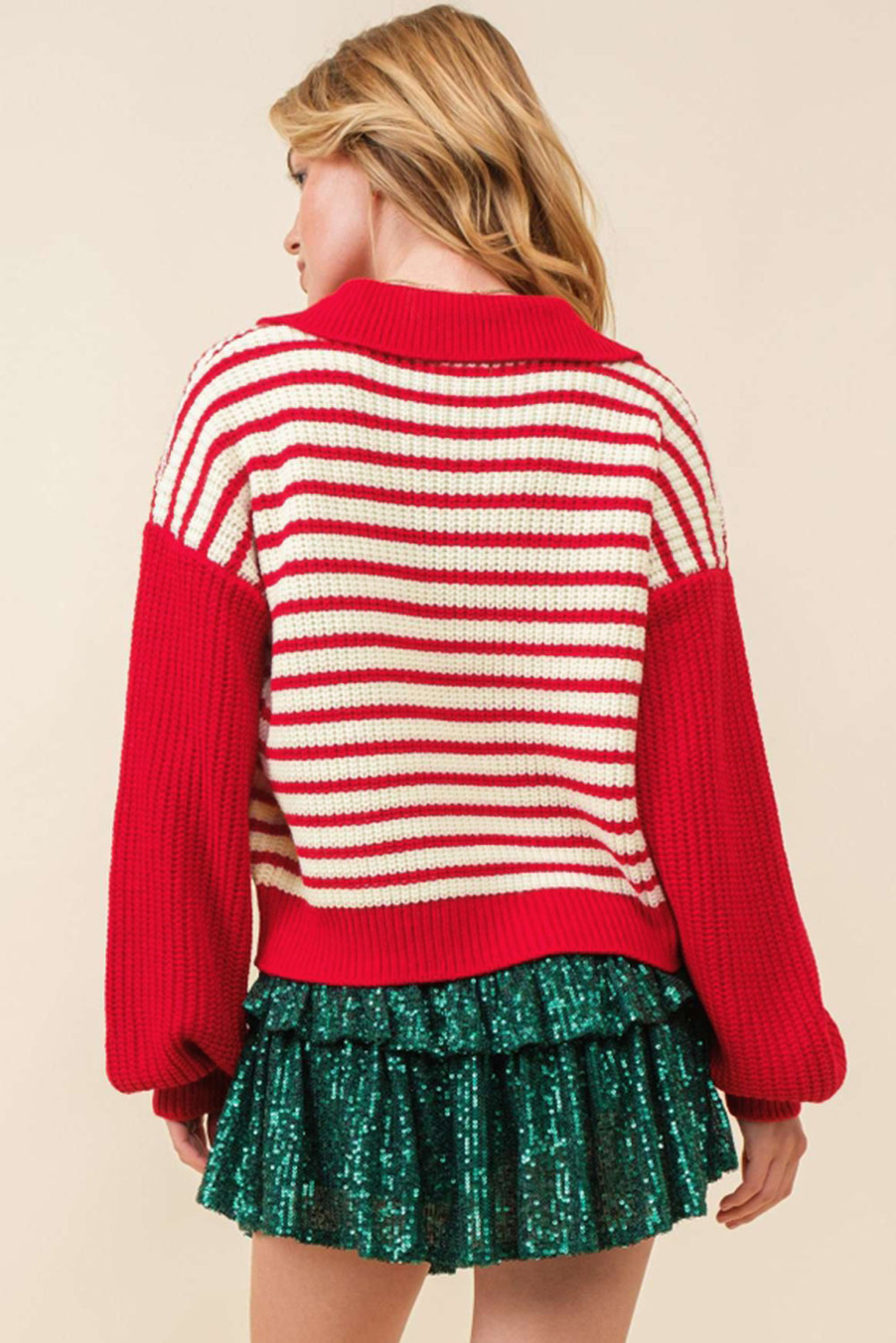 Red Lantern Sleeve Sweater